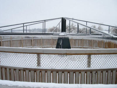 EquiGym Horse Exerciser during ice storm