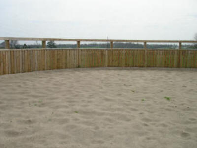 Finished Round Corral Surface Finished surface in a round corral after Sub-Surface Grid was installed