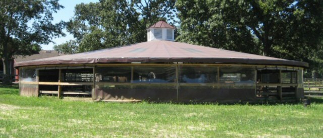 Custom EquiGym Horse Exerciser with roof on top at Gino Palazzolo's, Colts Neck, NJ