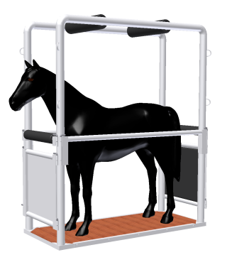 EquiGym Portable Stocks 3D drawing with horse